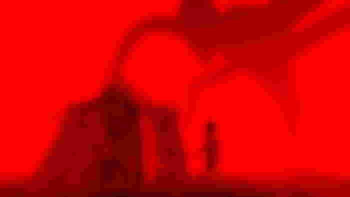 Mind Flayer watching over Castle Byers in the Upside Down from Stranger Things VR