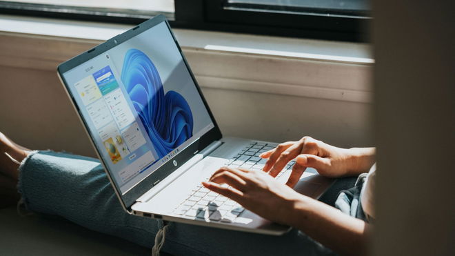 A person working on Windows 11 computer