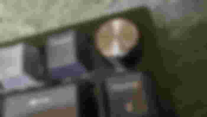 Close-up of the Control Dial on the Corsair K65 Plus Wireless keyboard