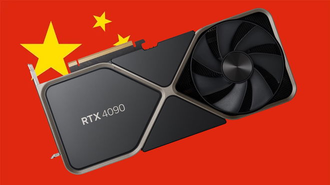 Nvidia RTX 4090 on Chinese flag