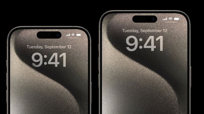 an iPhone 15 Pro and iPhone 15 Pro Max 