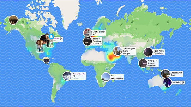 Freeze location on Snapchat - An image of Snap Map