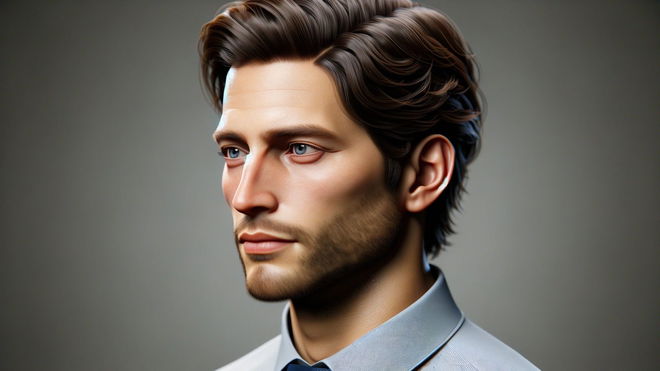 Can ChatGPT generate images - An AI image of a man in shirt and tie
