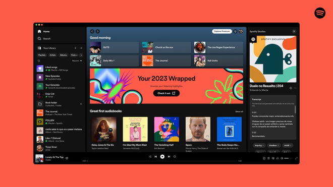 Spotify Wrapped not loading - An image of the Spotify app on a Mac