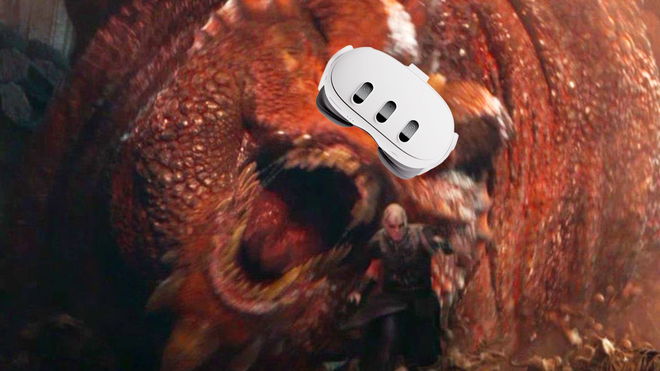 Thunderchaud from Dungeons and Dragons wearing a Meta Quest 3 headset