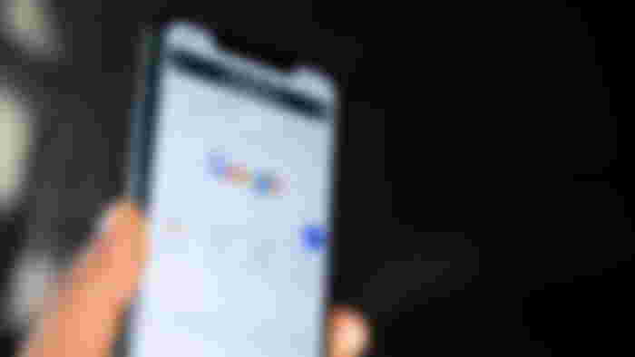 Google search home page on a mobile phone
