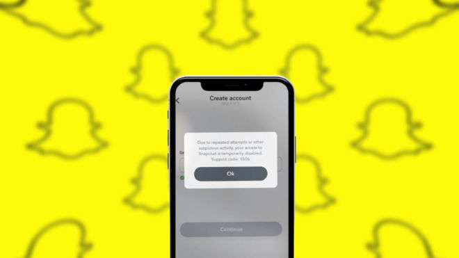 An image of the Snapchat support code ss06 on an iPhone