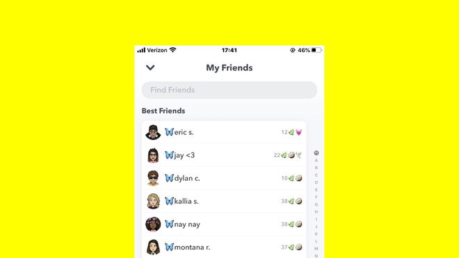 An image that shows how to see the best friends list on Snapchat Plus