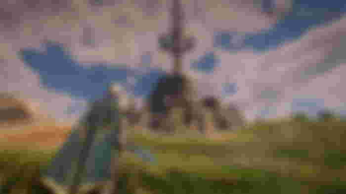Fast travel - Player looks at landmark