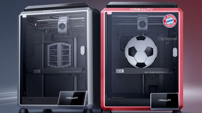 Two Creality K1C 3D printers next to each other