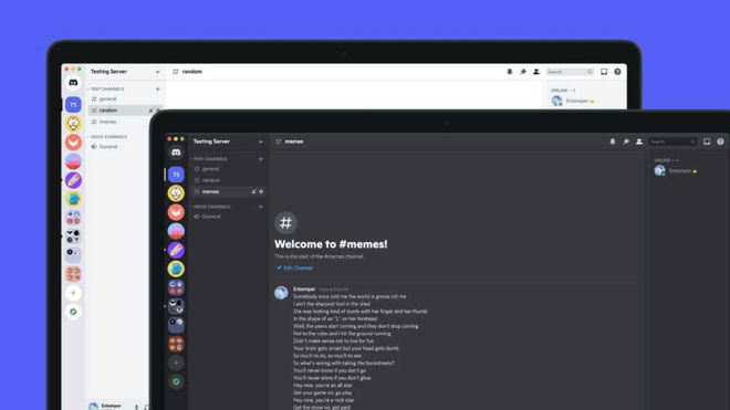 Discord stuck on grey screen - An image of Discord running on a Macbook