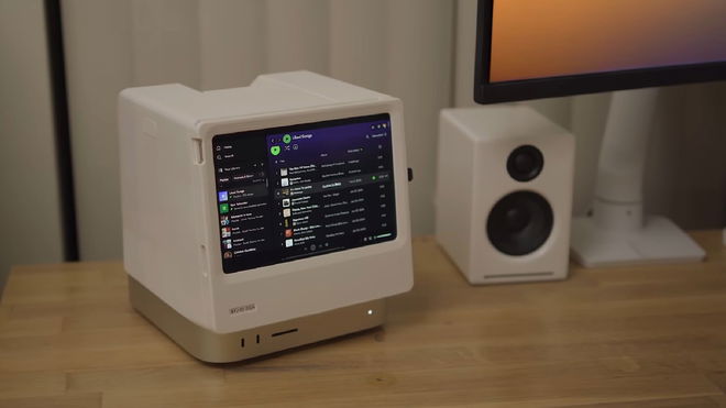 iPad Mini inside a 3D printed dock paired with the Mac Studio