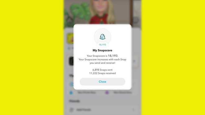 How to boost your snapscore quickly - An image of the snapscore within the app