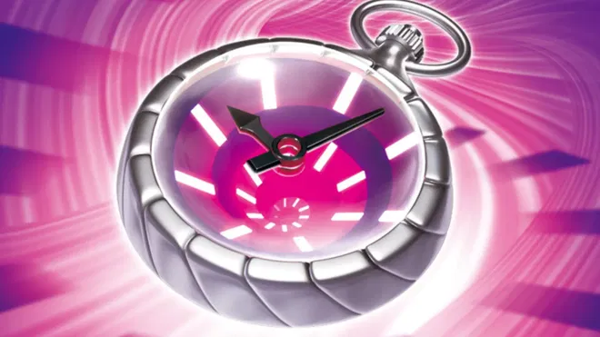 A picture from the Pokemon card, Suspicious Clock.