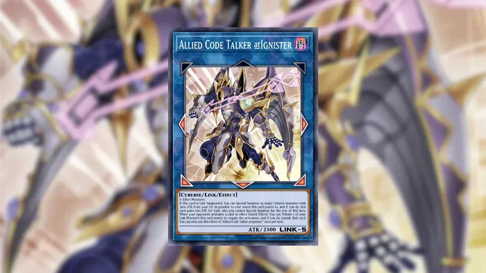 A picture of the Yu-Gi-Oh! card, Allied Code Talker @Ignister.