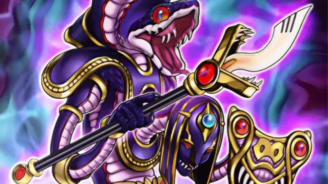 A picture from the Yu-Gi-Oh! card, Apophis the Serpent.