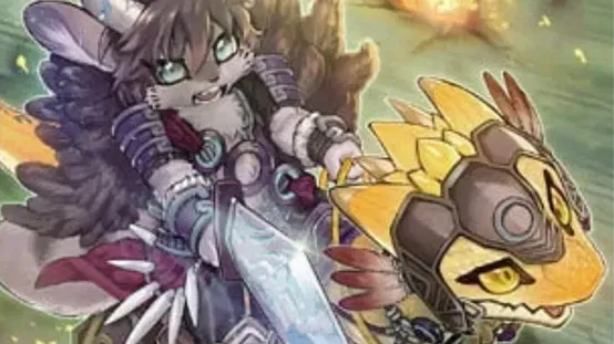 A picture from the Yu-Gi-Oh! card, Rex, Gale Fur Hire.