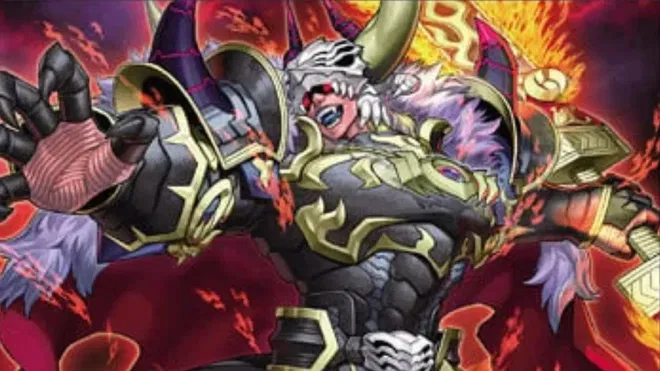 A picture from the Yu-Gi-Oh! card, Doom Emperor Archfiend.