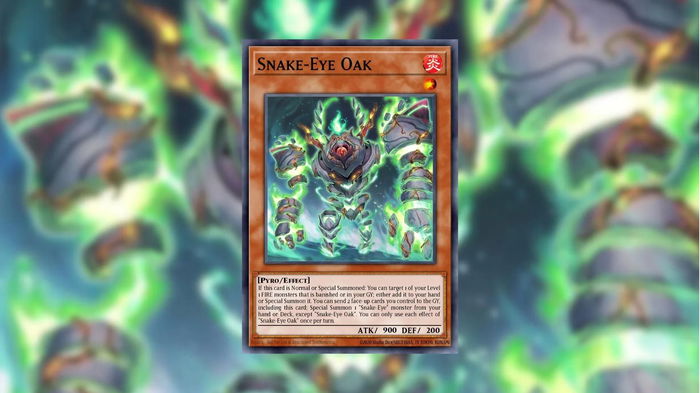 A picture of the Yu-Gi-Oh! card, Snake-Eye Oak.