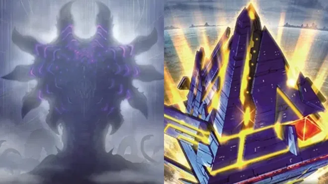 A picture from the Yu-Gi-Oh! cards, Hecahands and Enneacraft – Rebirth.