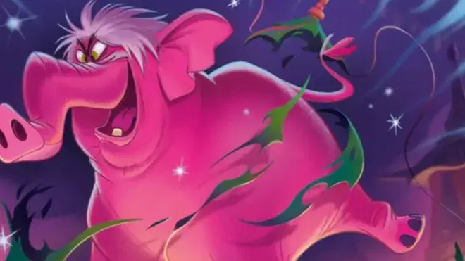 A picture from the Disney Lorcana card, Madam Mim - Elephant.