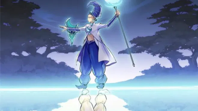 A picture from the Yu-Gi-Oh! card, Sol and Luna.