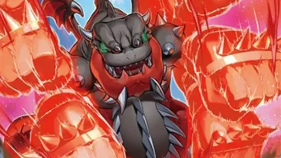 A picture from the Yu-Gi-Oh! card, Threat Armed Dragon.